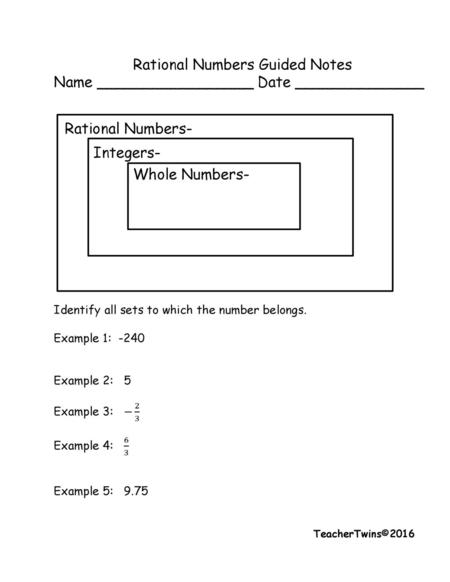 Rational Numbers Guided Notes