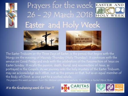 Prayers for the week March 2018
