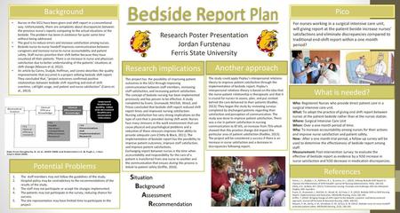Bedside Report Plan Research implications Another approach Background