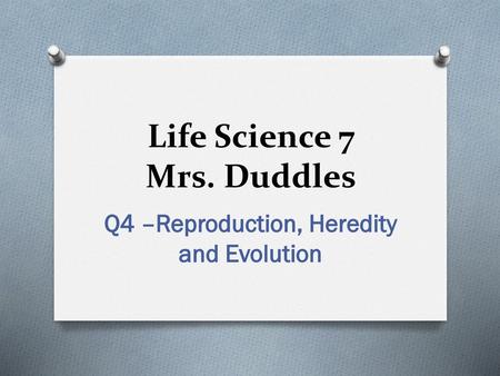 Life Science 7 Mrs. Duddles
