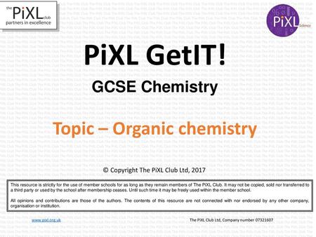 Topic – Organic chemistry