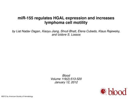 miR-155 regulates HGAL expression and increases lymphoma cell motility