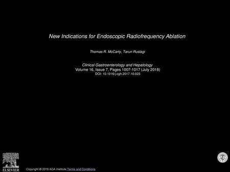 New Indications for Endoscopic Radiofrequency Ablation