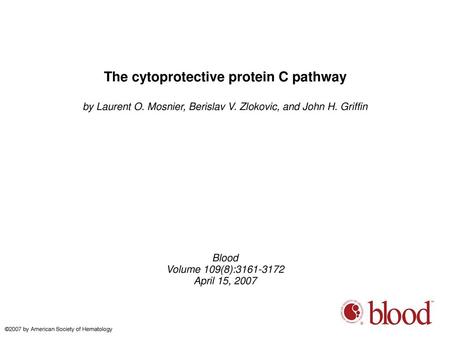 The cytoprotective protein C pathway