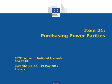 Item 21: Purchasing Power Parities