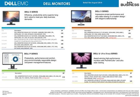 DELL MONITORS DELL S SERIES DELL E SERIES DELL P SERIES