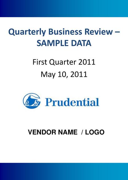 Quarterly Business Review – SAMPLE DATA