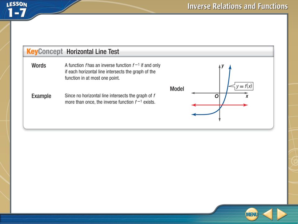 Key Concept 1 Example 1 Apply The Horizontal Line Test A Graph The Function F X 4x 2 4x 1 Using A Graphing Calculator And Apply The Horizontal Ppt Download Key Concept 1 Example 1 Apply The Horizontal Line Test A Graph The Function F X 4x 2 4x 1 Using A Graphing Calculator And Apply The Horizontal Ppt Download