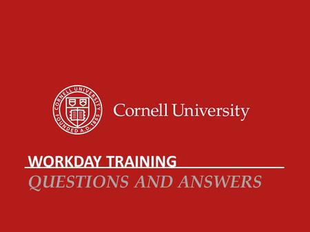Workday Training Questions and Answers