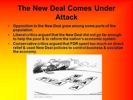 The New Deal Comes Under Attack