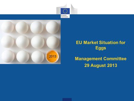 EU Market Situation for Eggs Management Committee 29 August 2013 2013.