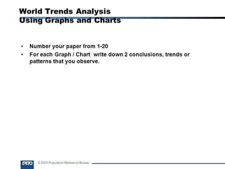World Trends Analysis Using Graphs and Charts