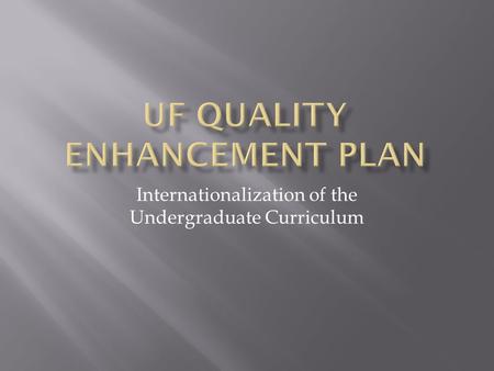 Internationalization of the Undergraduate Curriculum.