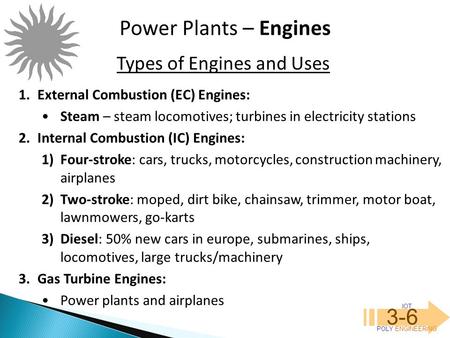 Types of Engines and Uses