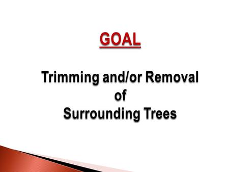 GOAL Trimming and/or Removal of Surrounding Trees.