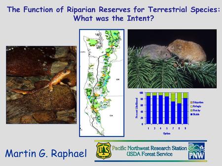 The Function of Riparian Reserves for Terrestrial Species: What was the Intent? Martin G. Raphael.