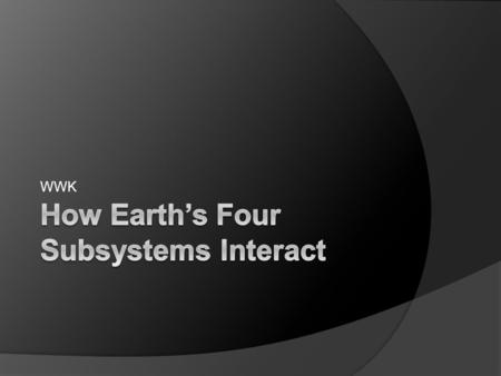 How Earth’s Four Subsystems Interact