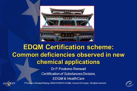 Certification of Substances Division,