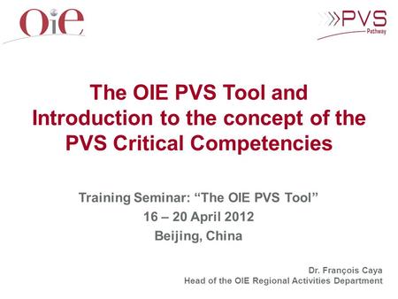 Introduction to the concept of the PVS Critical Competencies