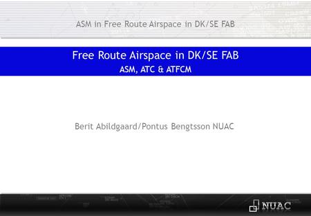 Free Route Airspace in DK/SE FAB