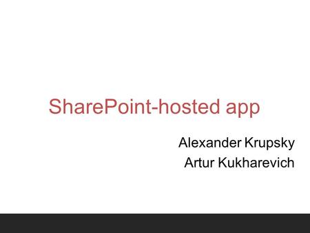 SharePoint-hosted app