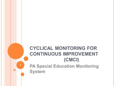 CYCLICAL MONITORING FOR CONTINUOUS IMPROVEMENT (CMCI)