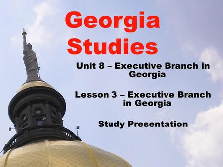 Georgia Studies Unit 8 – Executive Branch in Georgia