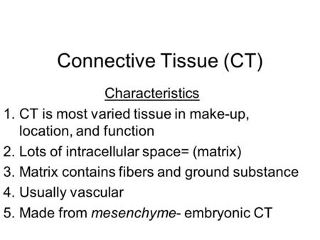 Connective Tissue (CT)