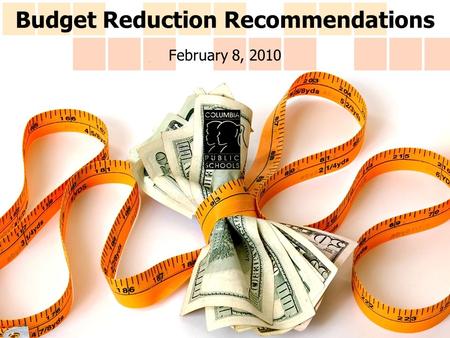Budget Reduction Recommendations February 8, 2010.