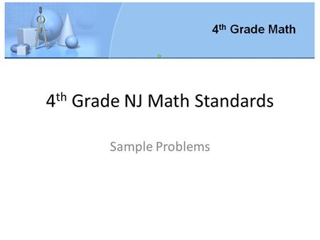 4th Grade NJ Math Standards
