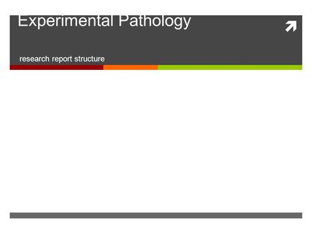  Experimental Pathology research report structure.