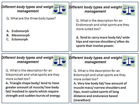 Different body types and weight management
