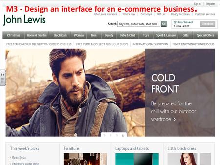 M3 - Design an interface for an e-commerce business.