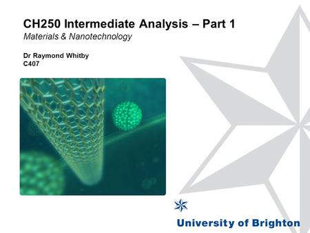 CH250 Intermediate Analysis – Part 1