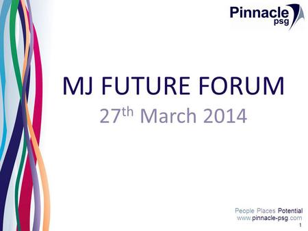Www.pinnacle-psg.com People Places Potential 1 MJ FUTURE FORUM 27 th March 2014.