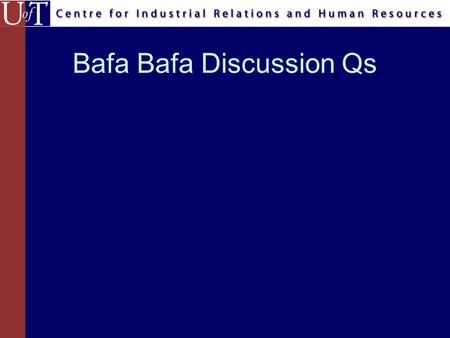 Bafa Bafa Discussion Qs. Each Group alternate What words would you use to describe the other group? How did Betas/Alphas appear to Alphas/Betas when they.