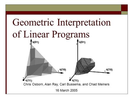 Geometric Interpretation of Linear Programs
