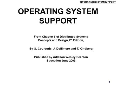 OPERATING SYSTEM SUPPORT