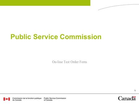 1 Public Service Commission On-line Test Order Form.