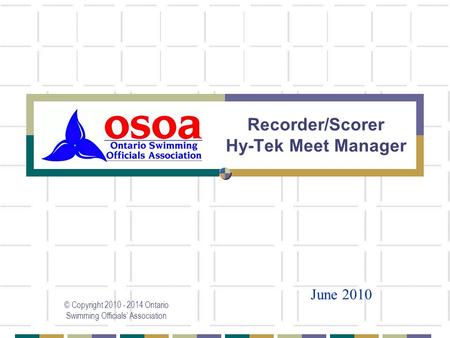 Recorder/Scorer Hy-Tek Meet Manager
