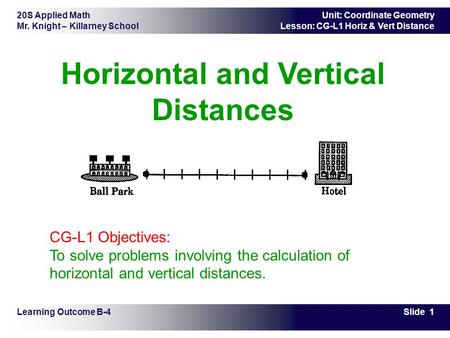 Horizontal and Vertical Distances