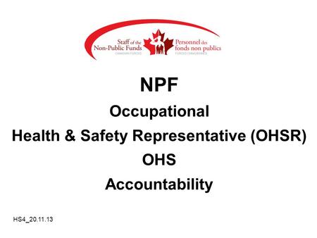 Health & Safety Representative (OHSR)