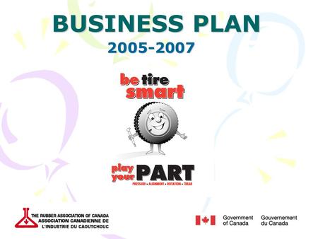 BUSINESS PLAN 2005-2007. History How the Be Tire Smart Campaign began Objectives of the campaign  Target audience Partnership with NRCan.