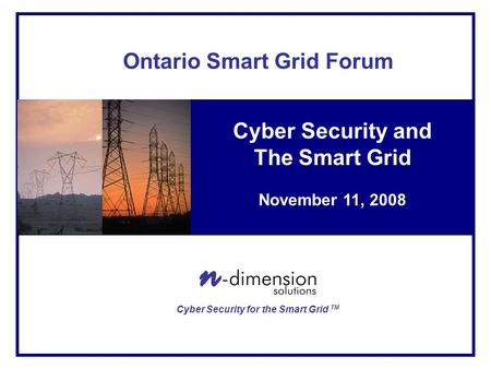 Cyber Security And The Smart Grid Ppt Download