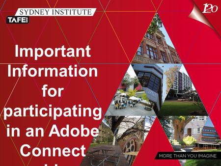 Important Information for participating in an Adobe Connect webinar.