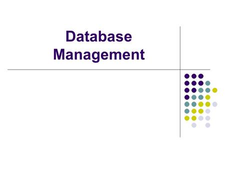Database Management.