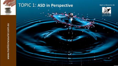 Www.marklemessurier.com.au TOPIC 1: TOPIC 1: ASD in Perspective Mark Le Messurier, for.