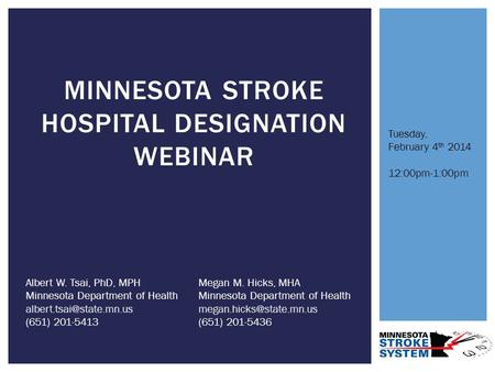 Minnesota stroke hospital designation webinar