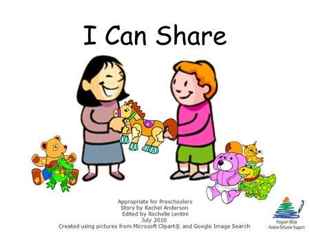 I Can Share Appropriate for Preschoolers Story by Rachel Anderson