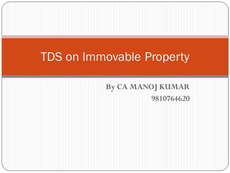 TDS on Immovable Property